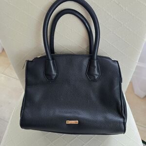Aldo Black mini handbag satchel black pebbled
